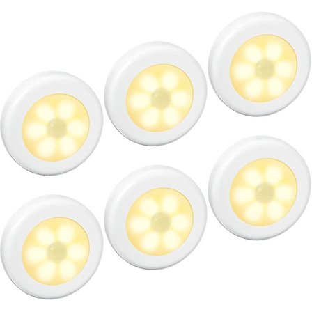 (6-pack) LED-sensorlampor. LED-lampa med detektor. LED-nattlampa för trappor