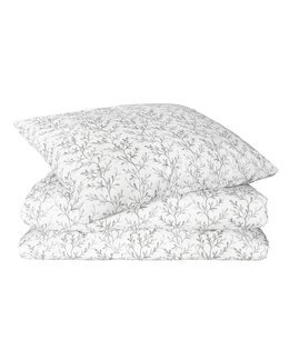 Påslakanset Wilmer bladmönster 2-del Grå - Classic Textiles