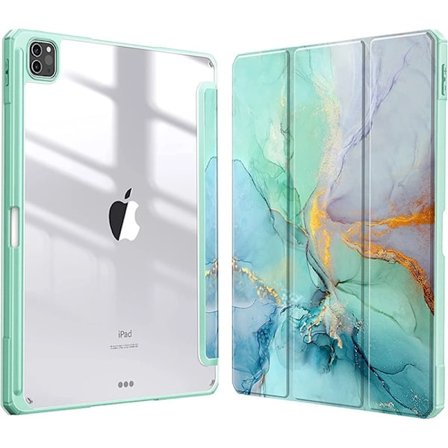 Smart PU-fodral för iPad Air 4:e 5:e iPad 10:e 10.9 Funda för iPad Pro Air 11:e 11 7:e 8:e 9:e 10.2 2 9.7 3 10.5 Transparent Skal
