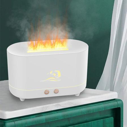 250 Ml Flame Design Luftfuktare Eterisk Oljespridare Hvit