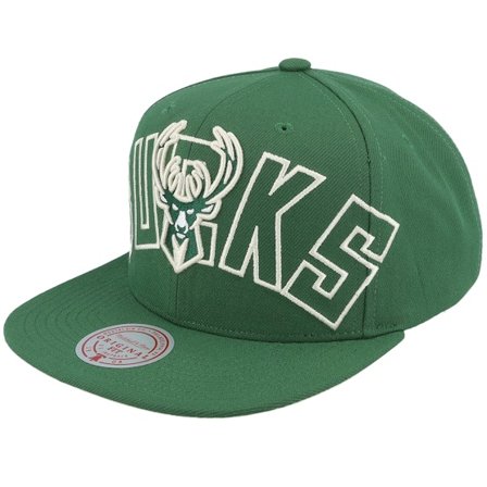 Mitchell & Ness - NBA Grün snapback Cap - Milwaukee Bucks Full Frontal Green Snapback @ Hatstore