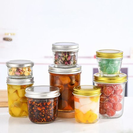 Liten förseglad glasburk med lock (125 ml)