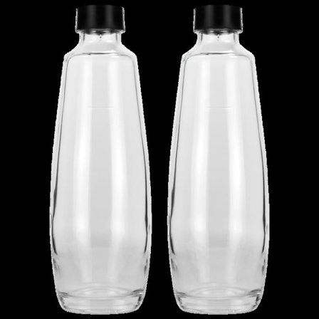 Glas karaff - Sodastream - DUO 1L - Set med 2 tvättbara diskmaskinsflaskor - Kompatibel med E-DUO