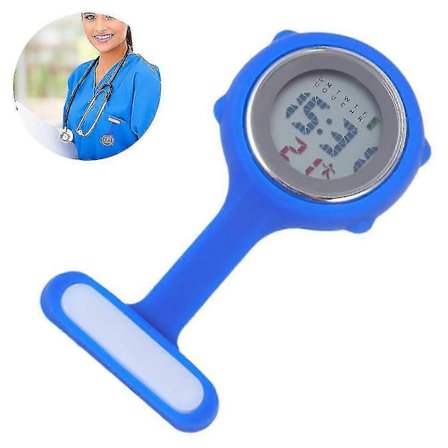 Elektroninen monitoiminen sairaanhoitajan kello silikoninen sairaanhoitajan kello valoisa hälytyskronografi digitaalinen rintakello - WELLNGS