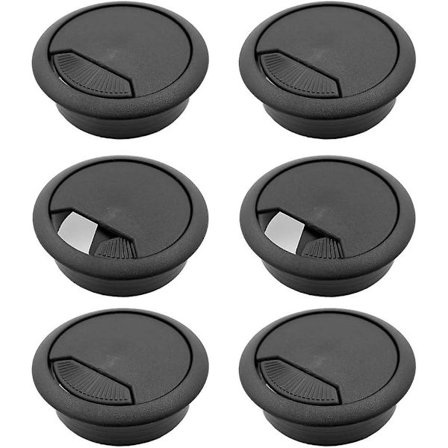 6 st 2 tum plast skrivbordssladd kabelhål lock grommet dator kabelhål lock lock svart
