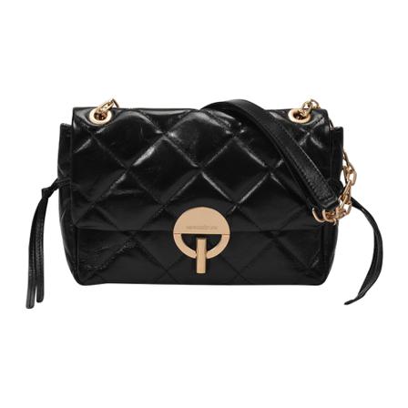 Vanessa Bruno Tas in Cracked Leather , Zwart , Dames , Maat: ONE Size Schoudertassen