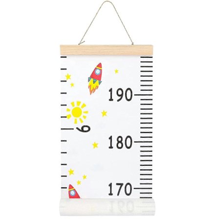 Høydemåler for barn, lerret, avtakbar høydemåler 200,66 cm x 20,066 cm
