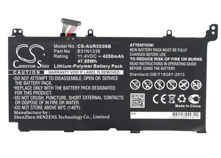 Batteri til bærbar PC for Asus R553LN, R553LN-XO106H-BE, R553LF og andre.