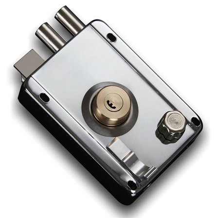 Utvendig portlås i rustfritt stål-kobberlåskjerne på venstre side KLB