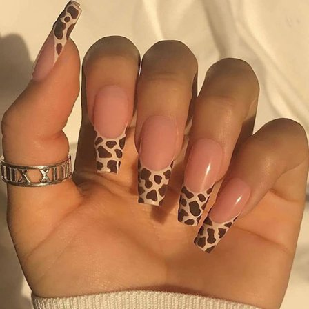 24 kpl Leopardikuvioiset pitkät Ballerina-tekokynnet