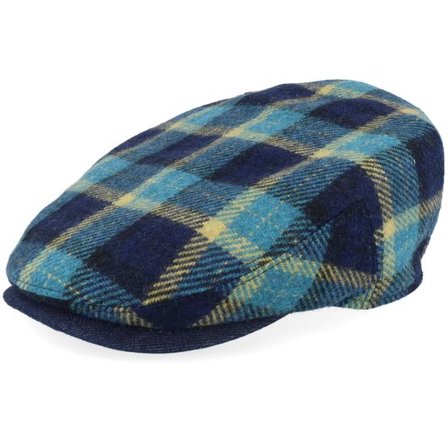 Stetson - Blå flatcap Keps - Kent Check Wool Flat Cap @ Hatstore