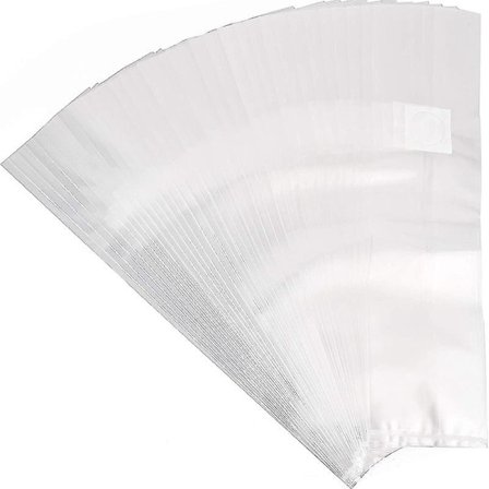 100 stk. Svampevækstposer Spawnposer Tykke 6 Mil Poser 15x35cm 0,2 Mikrometer Filter Brea-Perfet