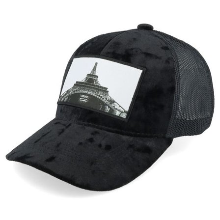 Calza Pennello - Svart trucker Keps - Kids Eiffel Tower Velvet Black Trucker @ Hatstore
