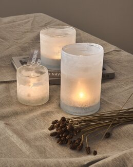 Melert Lykt/krukke/vase Nova Off-white