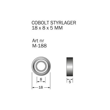 Cobolt M-188 Kulelager 18 x 8 x 5 mm, Maskintilbehør & forbruk