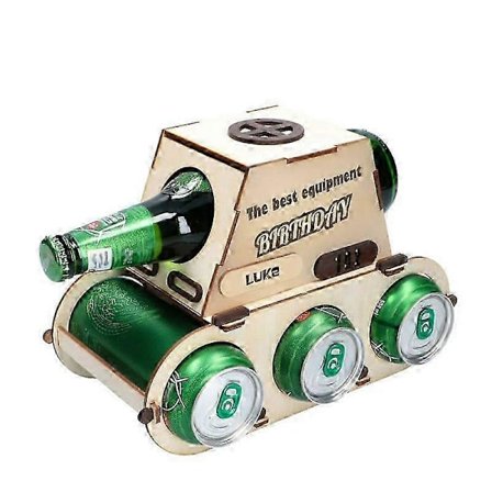 Ölback i trä - Roliga presenter för ölälskare, ölflaskhållare i trä, födelsedagspresenter för män och pojkar, ölpresenter med humor (FMY)