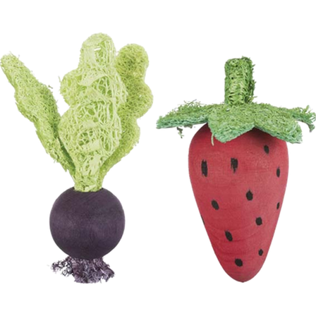 Trixie - Jordbær og rødbeter Tre/Loofah brun 6 cm - Smådyr - Leketøy og aktivering - Smådyrleker - ZOO.no