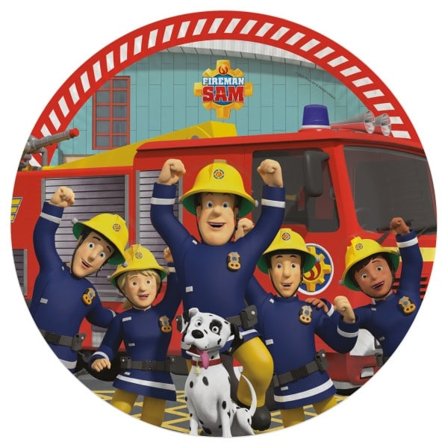 Fireman Sam papptallrikar, 8 st, 23 cm, Teamwork
