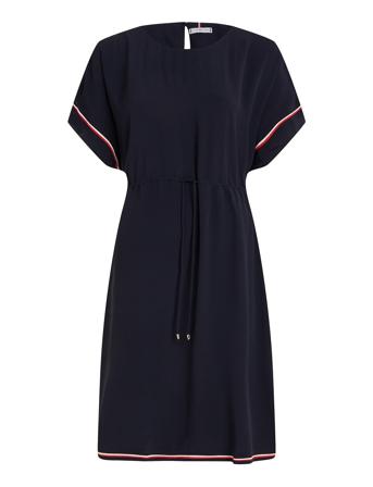 Vis Crepe Global Stp Shift Dress Dresses T-shirt Dresses Marineblå Tommy Hilfiger*Betinget Tilbud