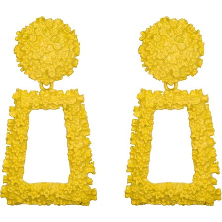 Metalliska Statement Rektangulära Geometriska Örhängen, Stora Kvadratiska Drop D