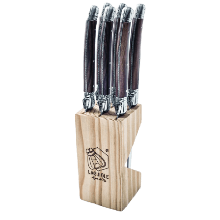 Style de Vie Grillknivar Laguiole Black SET 6 SdV Köksredskap Brun 11cm, Tjocklek blad 1,8mm