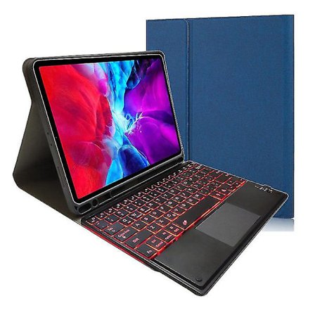 Bluetooth tastatur etui med baggrundsbelysning kompatibel med Ipad Pro 12.9 2021