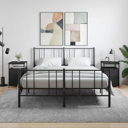 vidaXL Sängbord 2 st svart 40x42x60 cm konstruerat trä