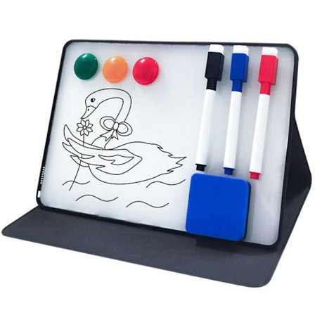 Lille skrivebordshvidtavle til noter, skrivebordsglas tør slet tavle med markørpen