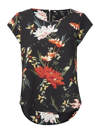 Onlvic Ss Aop Top Ptm Blouses Short-sleeved Svart ONLY