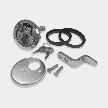 Quincaillerie de plancher Roca, Ø76 mm, verrouillable, à ressort, en acier inoxydable résistant aux acides AISI 316