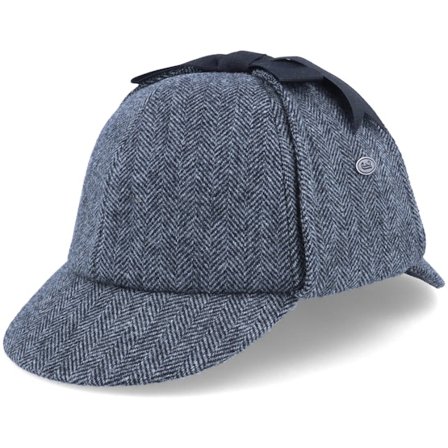Jaxon & James - Grå historical Hat - Herringbone Sherlock Holmes Grey Deerstalker @ Hatstore
