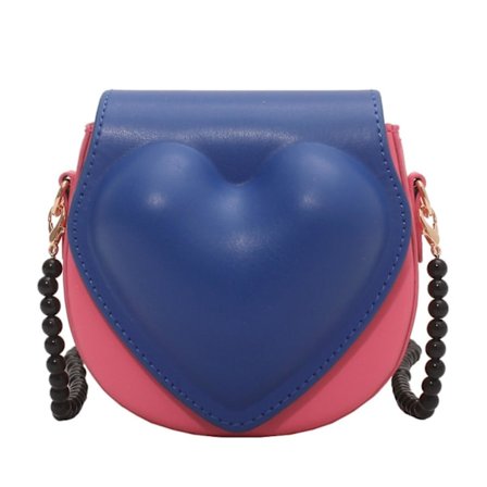 Hjerteveske for kvinner Søt hjerteformet skulderveske Mini damekjede Clutch Skulderhåndvesker A916-287