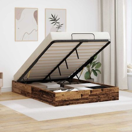 Ottoman Sängram Gammalt trä 193 x 120 x 25 cm Spånskiva