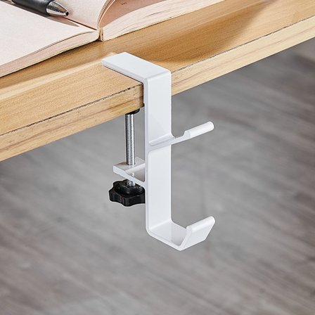 Poraamaton pöytäkoukku, yksinkertainen alumiinikoukku, työpöydän säilytyskoukku, pöydän sivun luova koukku