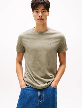 Tommy Jeans Tjm Xslim Jaspe Htr Tee Ext - Khaki green - XL