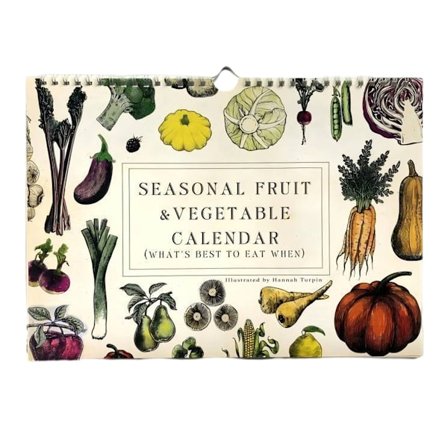 Kausivaiheiden hedelmä- ja vihanneskalenteri, 12 kuukauden 2025 kausikalenteri, neljän vuodenajan kalenteri