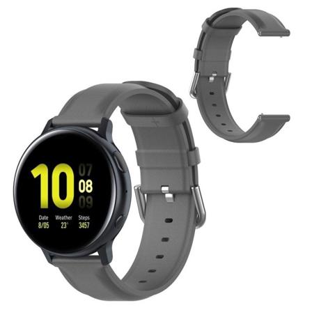 20mm Universal viileä ja yksinkertainen aitoa nahkaa kellon hihna - Harmaa Silver grey