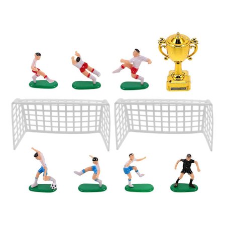 Miniature Design Fodbold Mini Figurer Fodboldspiller Form Plast Materiale Samlerobjekt Til Børn 8.00X5.00X3.50CM Gave 1 Sæt