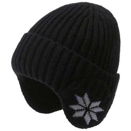 Vintermössa för män och kvinnor, lång, varm, tjock stickad ull, kallskyddande, med öronlappar, rutig