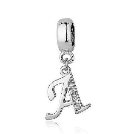 925 Sterling Sølv Charms Bokstav Alfabet A-z Anheng Perler Passer Pandora Armbånd Halskjeder Diy Smykker For Kvinner Happy H