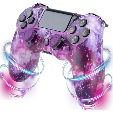 Dotpet PS4 Ohjain, Langaton Ohjain Yhteensopiva PS4/PS4 Pro/PS4 Slim/PC:n kanssa, Kosketuspaneeli/Äänitoiminto/6-akselinen Anturi/