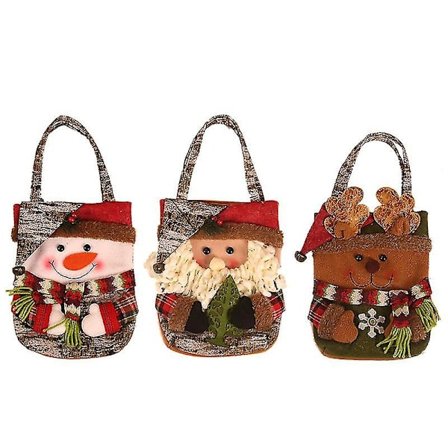 Julklappspåsar i konstläder, 3 st julklappspåsar i papper med handtag