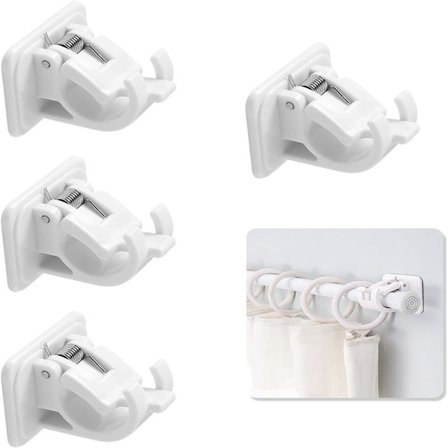 Justerbare gardinstang-holderklemmer, stangbrakett-holdere