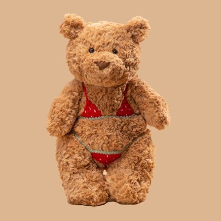 Jellycat Tegneserie Barcelona Bjørn Kosedyr, Rød Badedrakt Bikini Kosedyr, 28cm