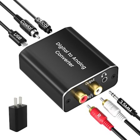 Højkvalitets splinterny Digital til Analog Audio Converter, 192 kHz DAC Digital Coaxial og Optical Toslink til Analog 3.5mm Jack an