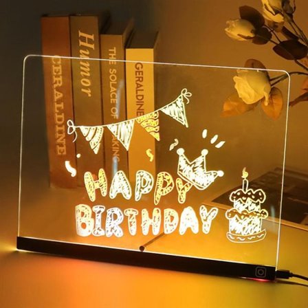 Oppslagstavle med RGB-belysning 15x15 cm