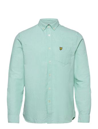 Regular Fit Light Weight Oxford Shirt Skjorte Uformell Grønn Lyle & Scott