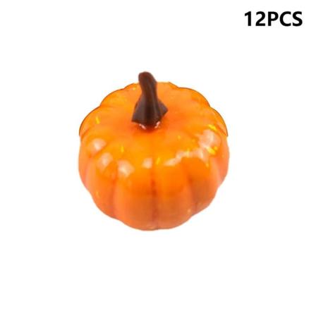 12 STK kunstig gresskar Halloween dekorasjoner GUL Yellow