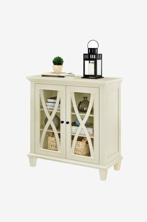 Dorel Home - Skab med dobbeltlåge Ellington - Hvid - Skænke & sideboards - Fra Homeroom