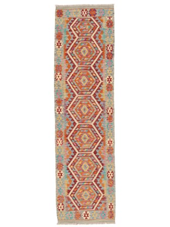 78X283 Tapete Kilim Afegão Old Style Oriental Passadeira Castanho/Vermelho Escuro (Lã, Afeganistão) Carpetvista